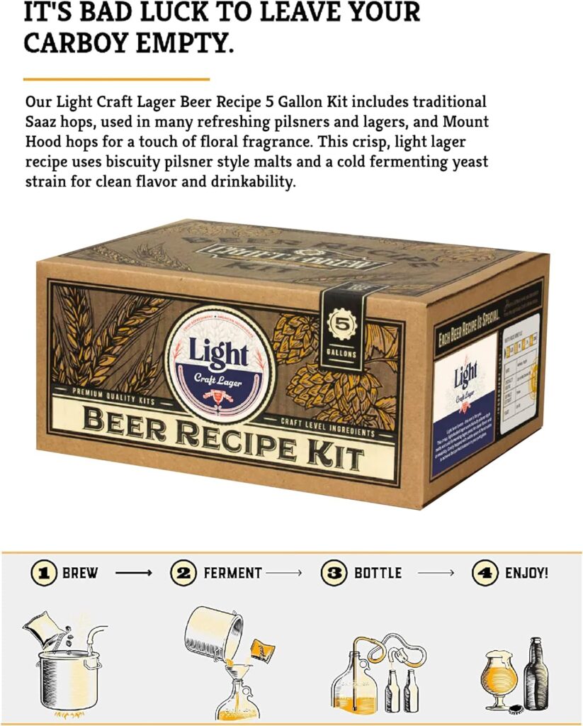 Beer Recipe Kit - Fat Friar Amber Ale - Home Brewing Ingredient Refill - Beer Making Supplies - Includes Hops, Yeast, Malts, Extracts - 5 Gallons
