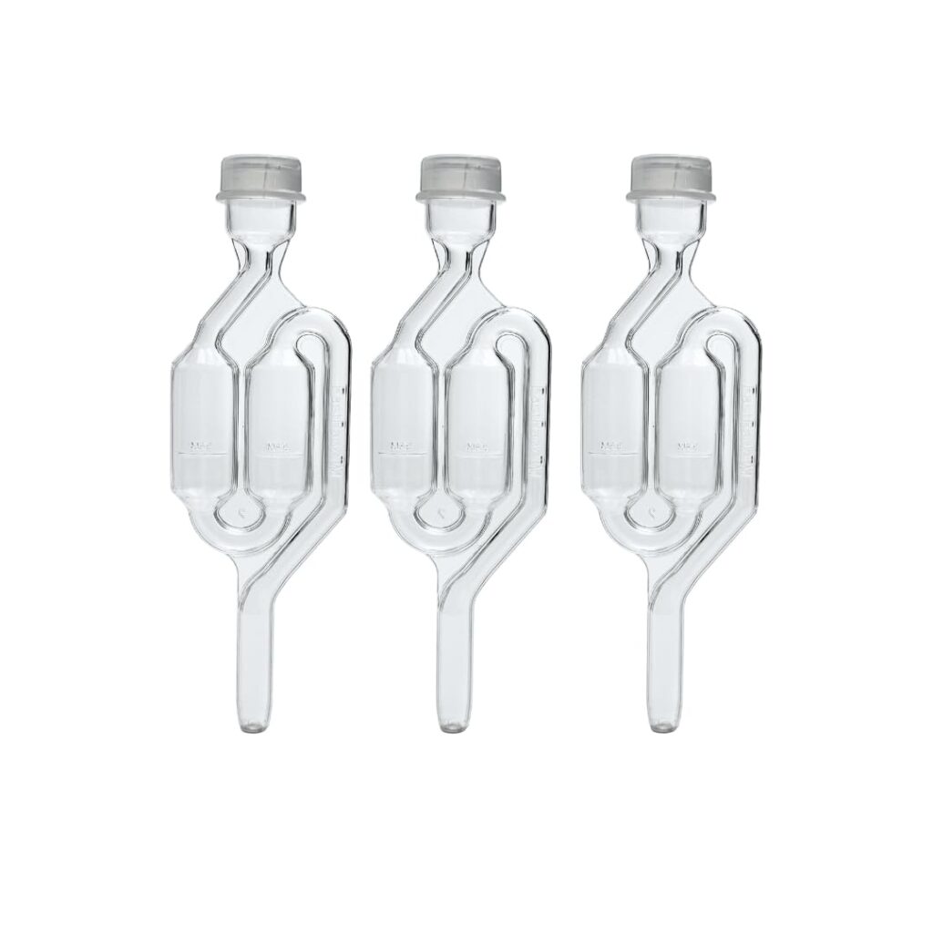 Fastrack Airlocks for Fermenting Bubble Airlock for Wine Making and Beer Making BPA-Free S-Shaped Airlock used for Brewing Wine, Beer, Pickles  more Transparent Airlock Set Of 3