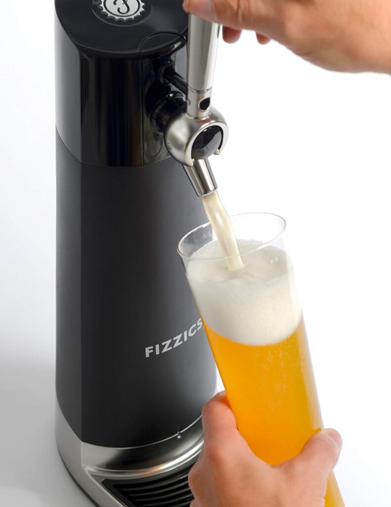 FIZZICS - DraftPour Beer Dispenser - Converts Any Can or Bottle Into a Nitro-Style Draft, Gift for Men and Beer Enthusiast, Beer Tap Draft Machine - Carbon