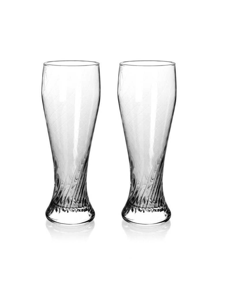 North Mountain Supply Cyclone Wheat Beer Glasses - Great for All Wheat Beers - 23 Ounces - Set of 2